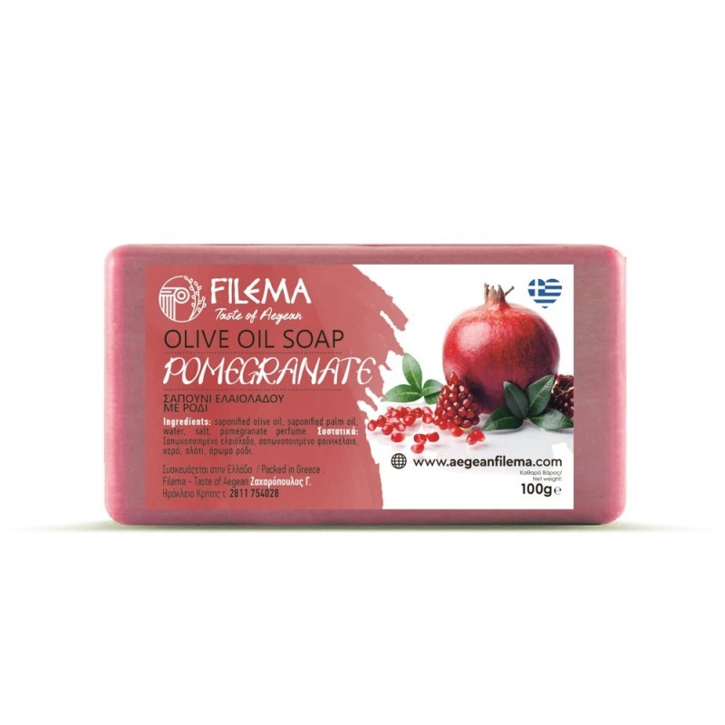 Olive Oil Soap in Selofan 100gr Pomegranate