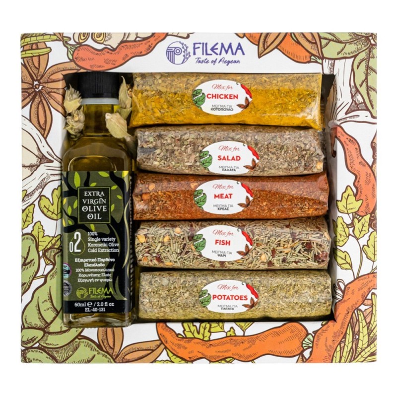 Spice Set 709 with 4 Spice Mix & Olive Oil 60ml