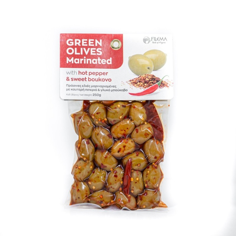 Atlas Green Olives with Bukovo & Hot Peppers 250gr