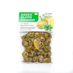 Atlas Green Olives with Basil Thyme Lemon 250gr