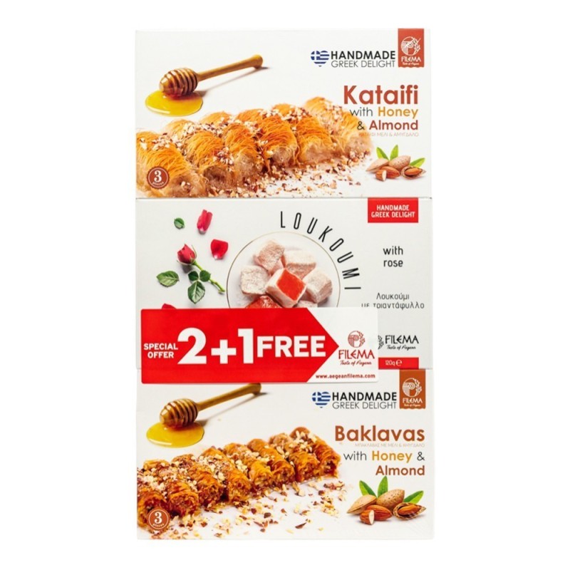 2+1 Loukoumi, Baklava & Kataifi 120gr