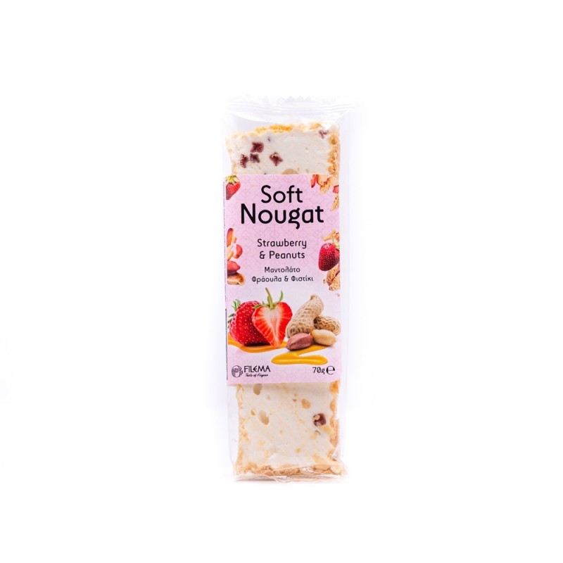 Nougat with Strawberry & Nuts 70gr