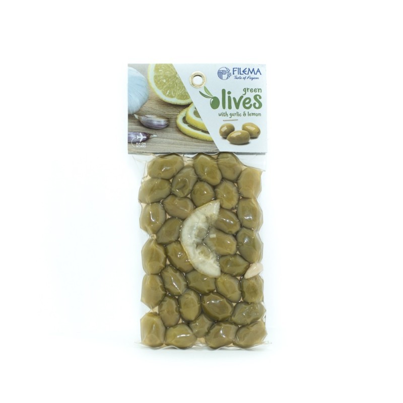 Green Olives with Lemon & Garlic 150gr