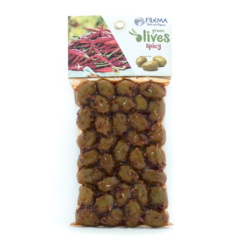 Spicy Green Olives 250gr